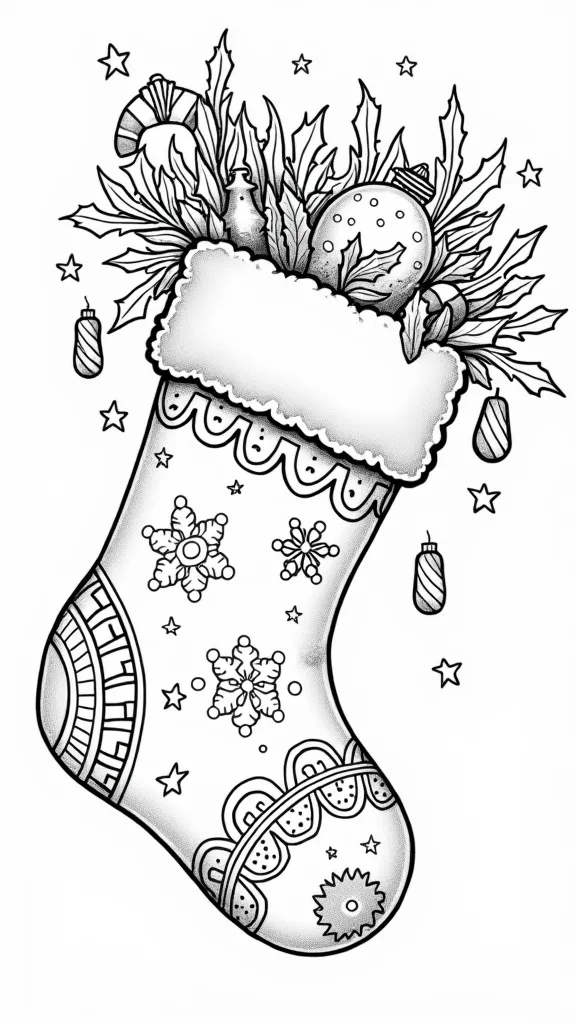 christmas coloring pages stocking